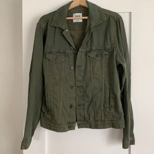 Zara Lightweight Green Denim Jacket